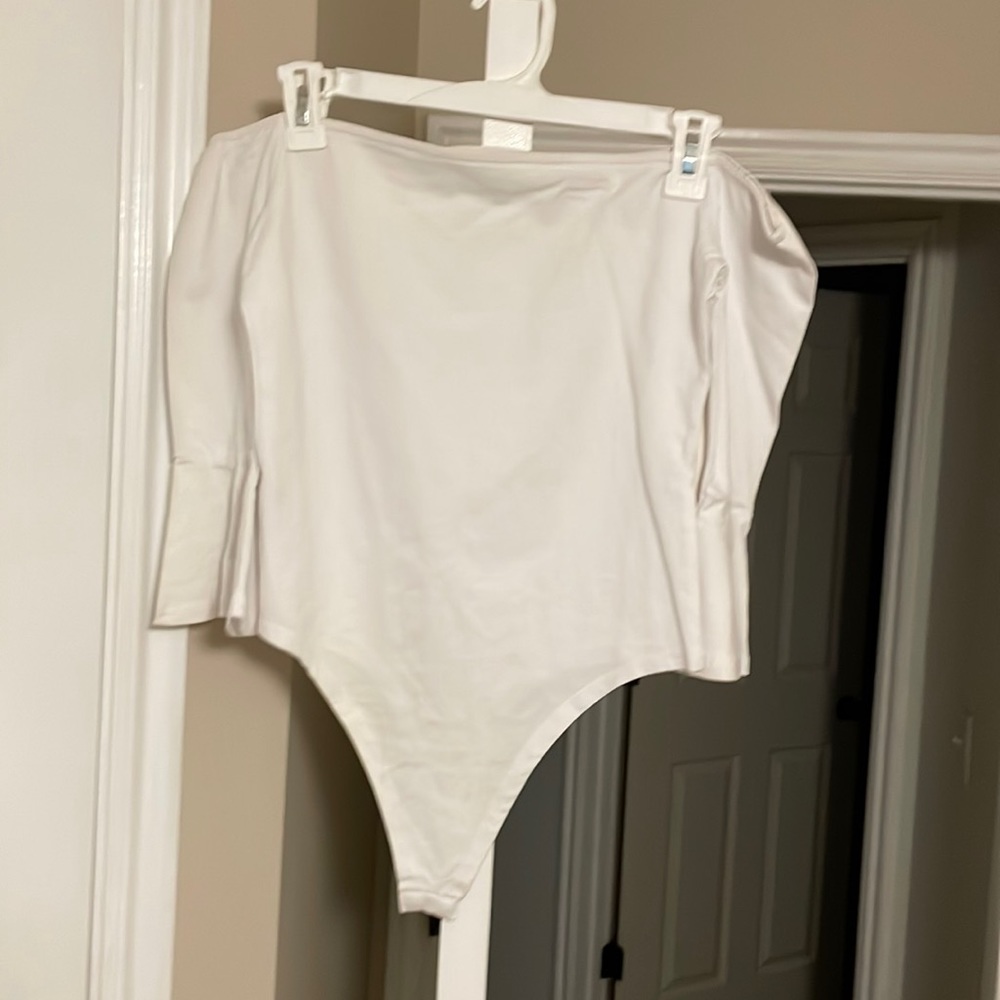 New Toby off the shoulder white bodysuit